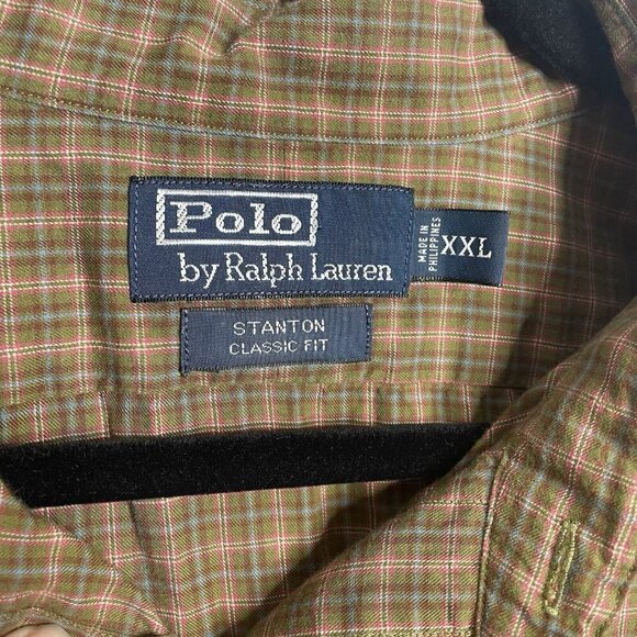 Polo Ralph Lauren Dress Shirt Stanton Classic Fit L/S Men 2XL Brown Plaid XXL - Picture 4 of 8